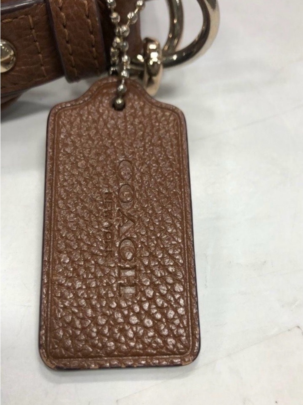 Coach Harley Saddle Brown Pebble Leather Hobo with Shoulder Strap - Picture 4 of 11